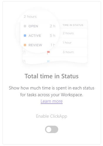 Czas zadania w danym statusie ClickUp