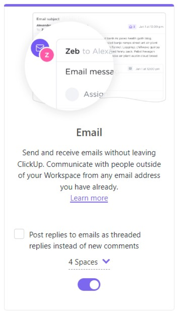 Jak włączyć funkcje e-mail w ClickUp